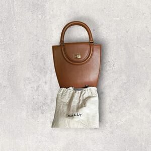 Vintage Bally Structured Top Handle Satchel (Brown Leather with Turnlock)
